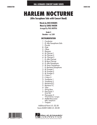 Book cover for Harlem Nocturne (Alto Sax Solo with Band) - Conductor Score (Full Score)