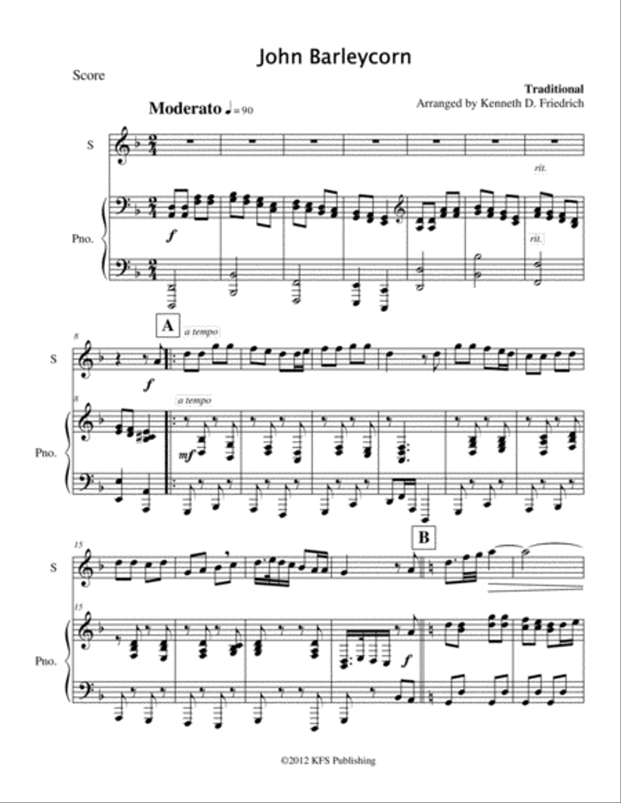 Folk Songs for Young Folks, Vol. 1 - oboe and piano Piano scores gallery preview page 4