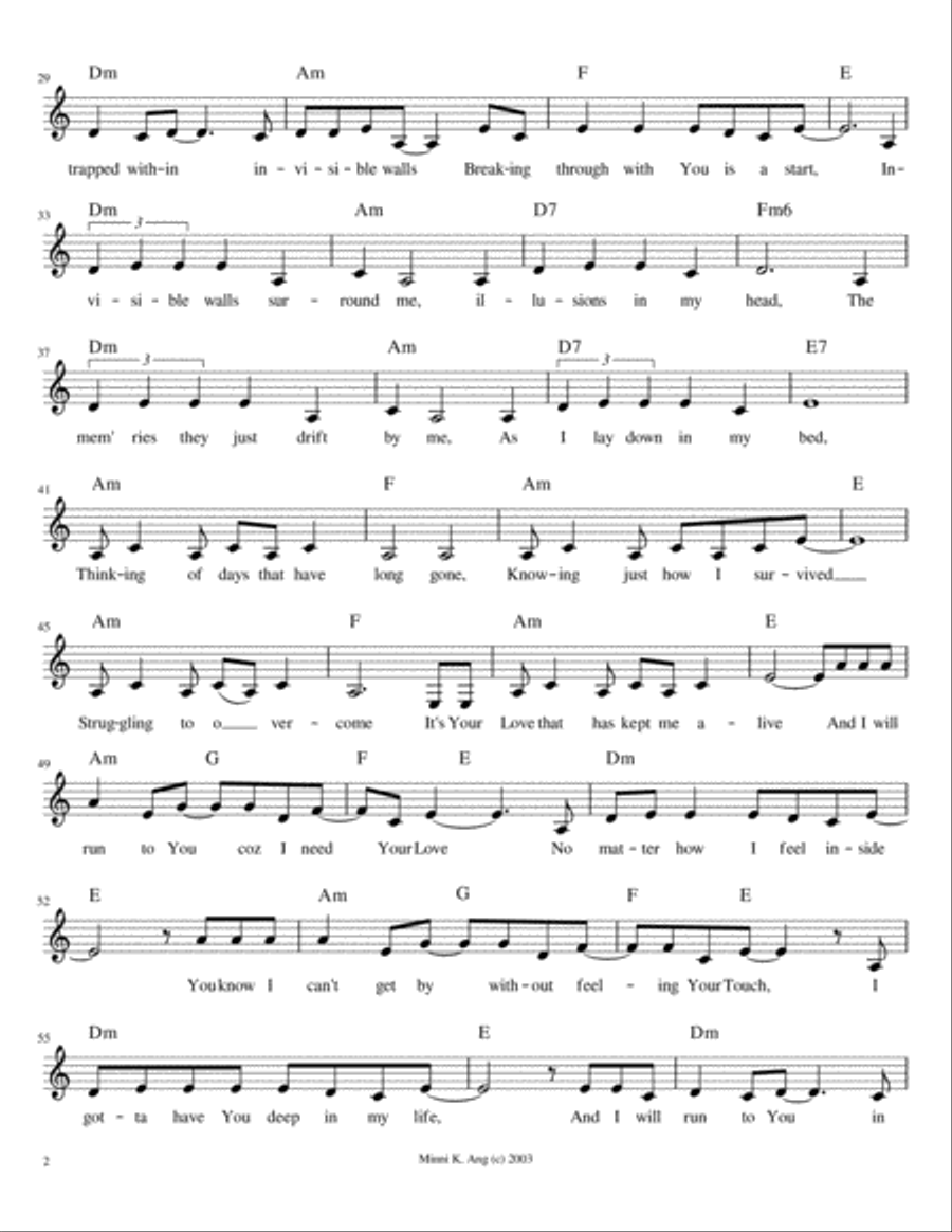 Invisible Walls Voice Solo scores gallery preview page 2