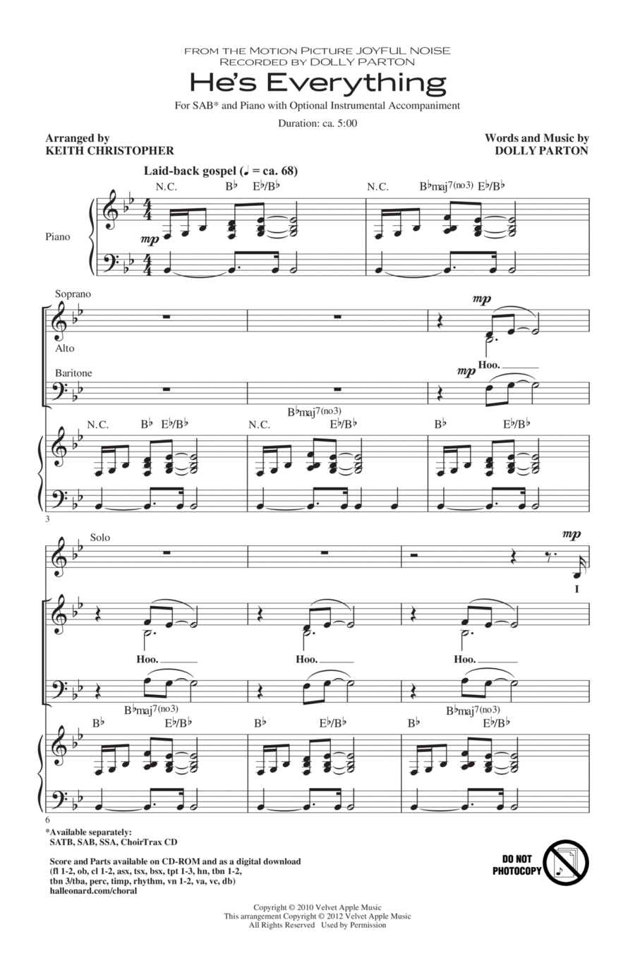 He's Everything He's Everything 3-Part scores gallery preview page 1