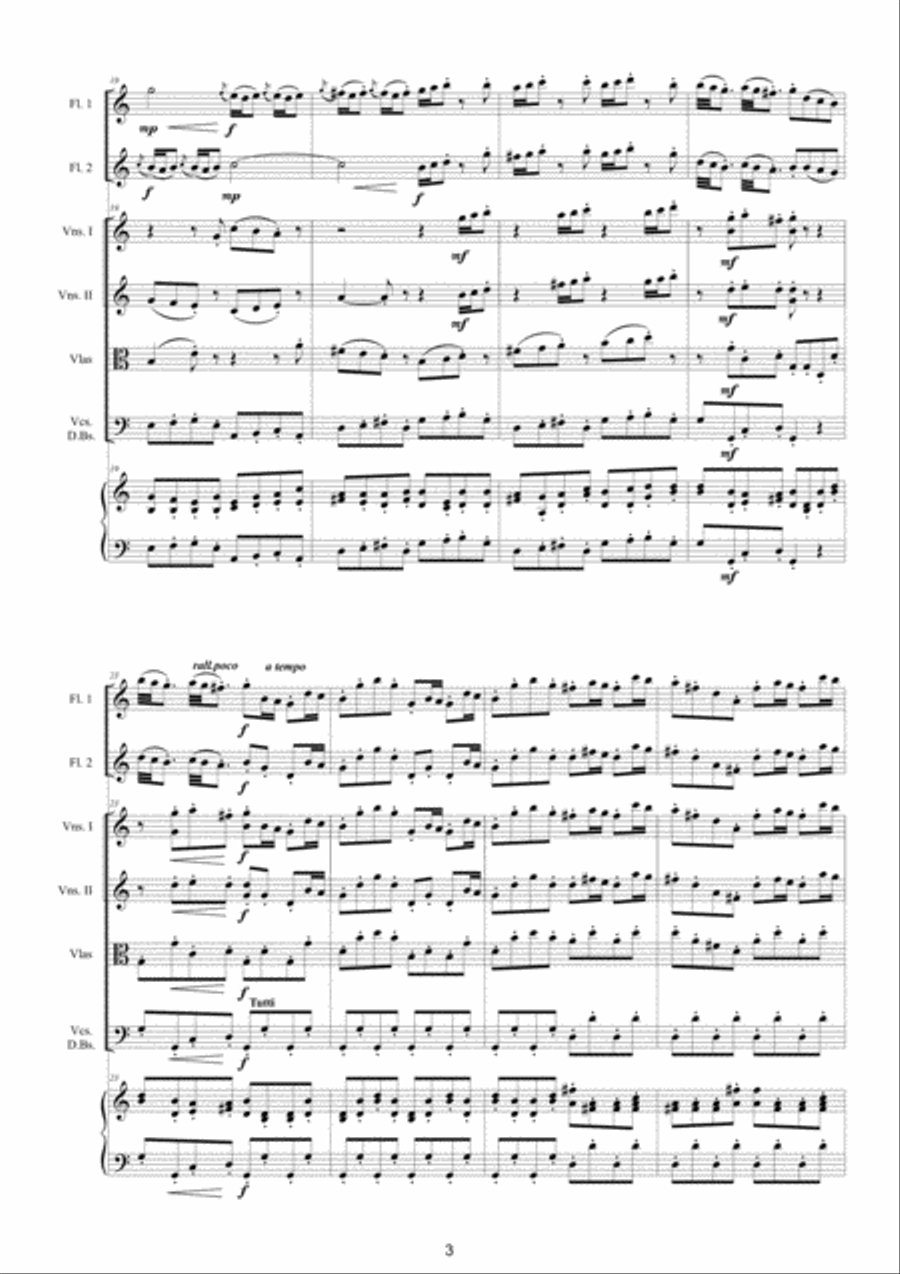 Vivaldi - Double Concerto in C major RV 533 for Two Flutes, Strings and Cembalo Woodwind Ensemble scores gallery preview page 3