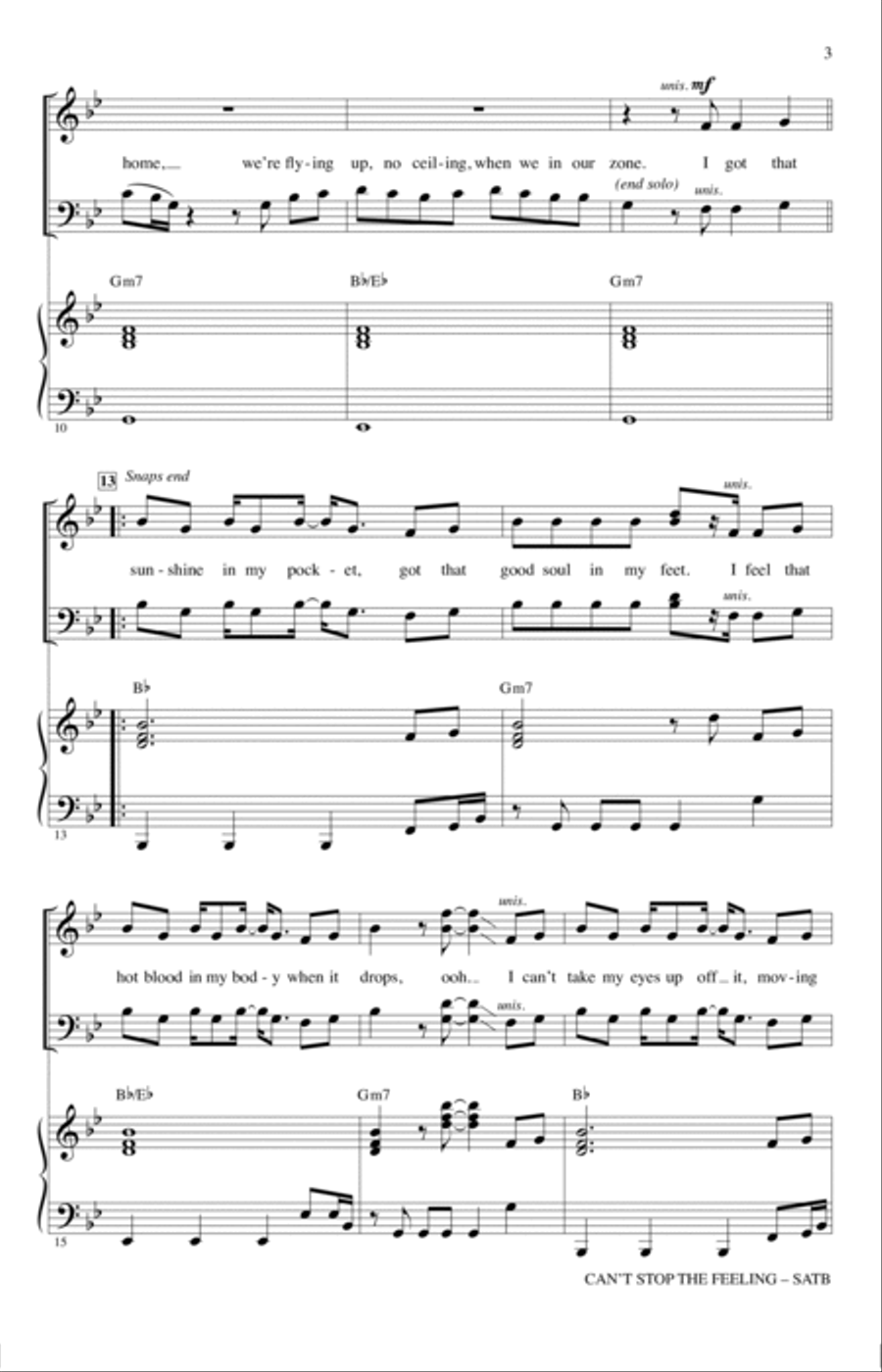 Can't Stop The Feeling (from Trolls) (arr. Mac Huff) 4-Part scores gallery preview page 2