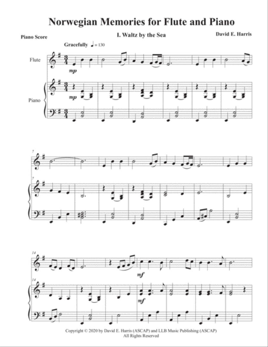 Norwegian Memories for Flute and Piano Flute Solo scores gallery preview page 2