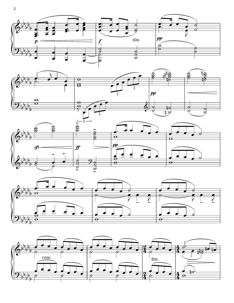 Symphony No. 9 In E Minor (From The New World), Second Movement Excerpt Piano Solo scores gallery preview page 2
