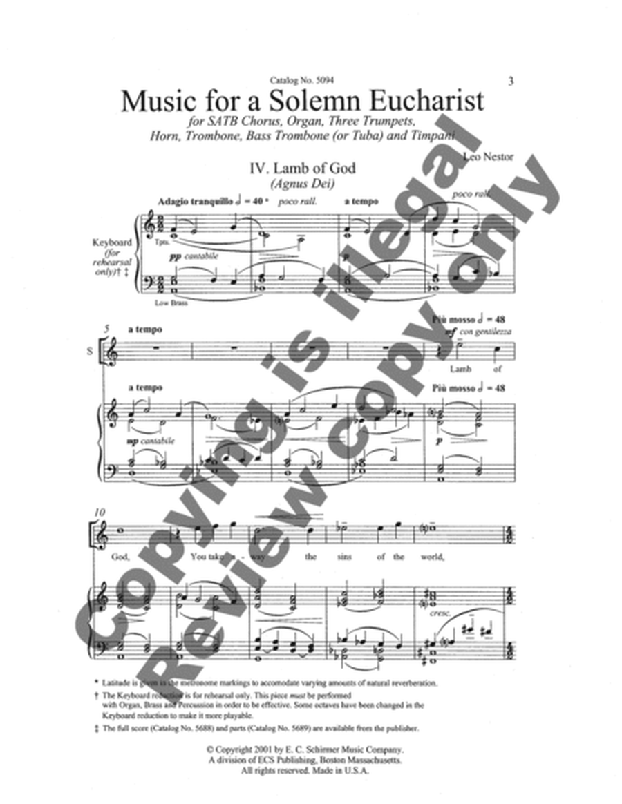Music for a Solemn Eucharist: 4. Lamb of God