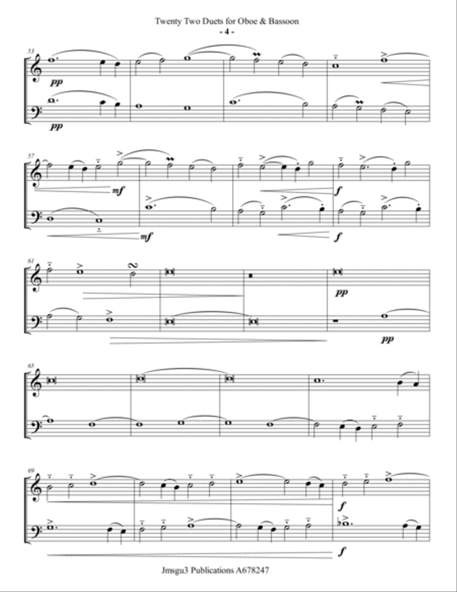 Josquin: 22 Duets for Oboe & Bassoon Woodwind Duet scores gallery preview page 4