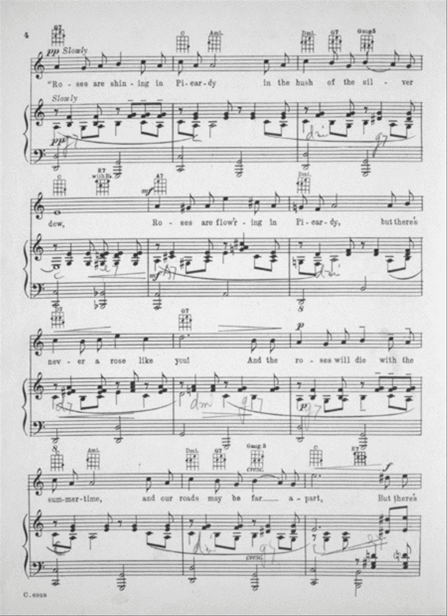 Roses of Picardy. Song Voice scores gallery preview page 4