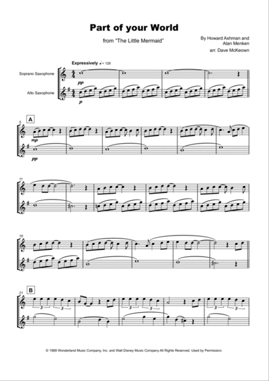Part Of Your World Woodwind Duet scores gallery preview page 2