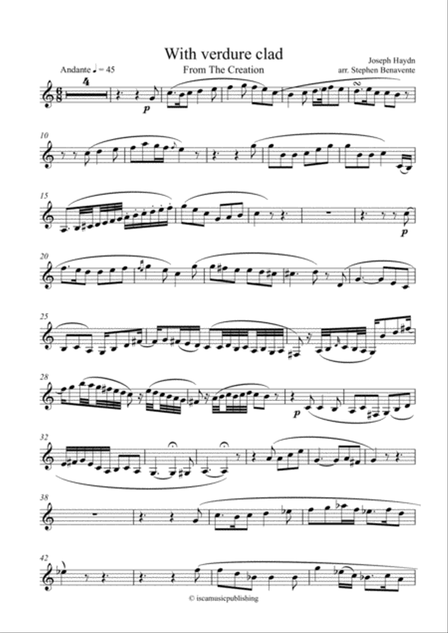 With Verdure Clad With Verdure Clad Clarinet Solo scores gallery preview page 1
