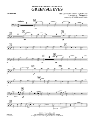 Greensleeves - Trombone 1
