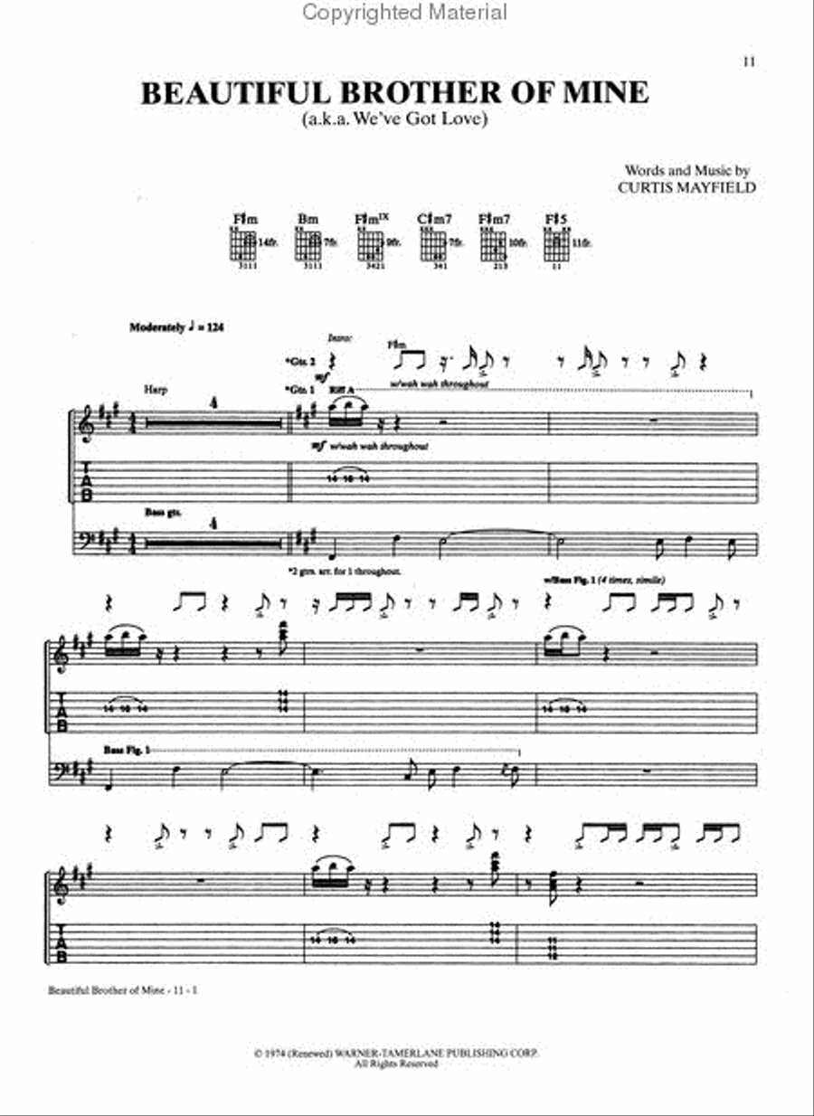 The Curtis Mayfield Guitar Songbook Electric Guitar scores gallery preview page 2