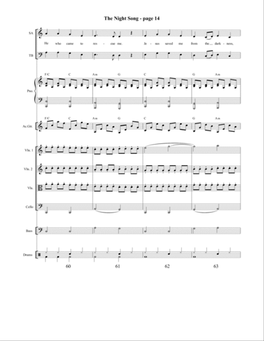 The Night Song 4-Part scores gallery preview page 15