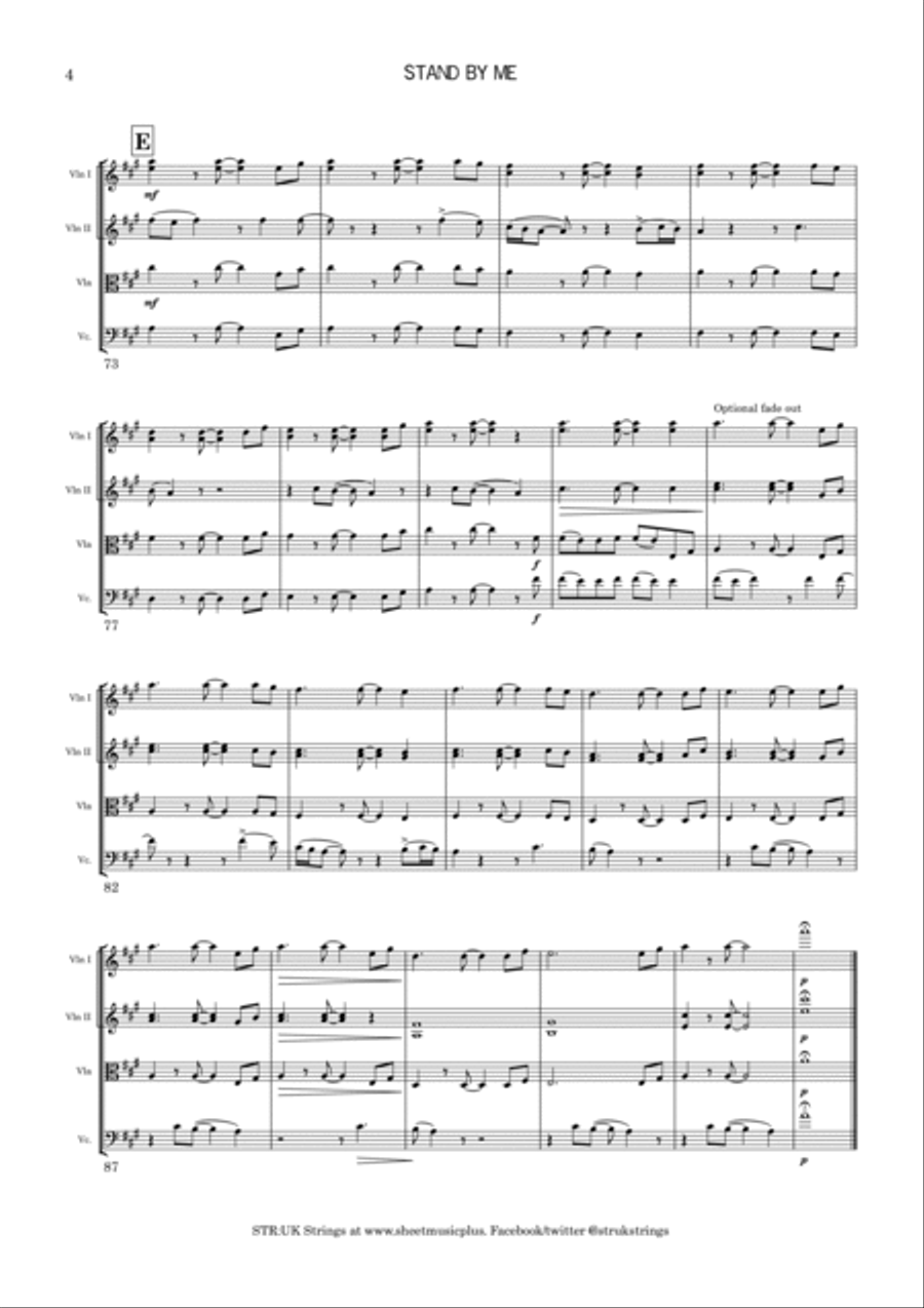Stand By Me String Quartet scores gallery preview page 5