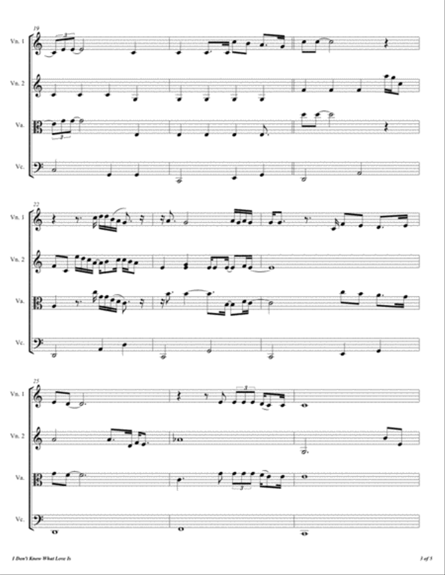 I Don't Know What Love Is String Quartet scores gallery preview page 4