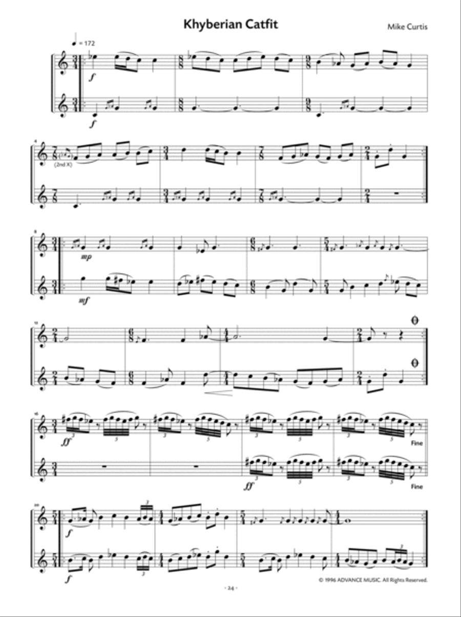 Ten Klezmer Duos, Volume 1 Clarinet Duet scores gallery preview page 12