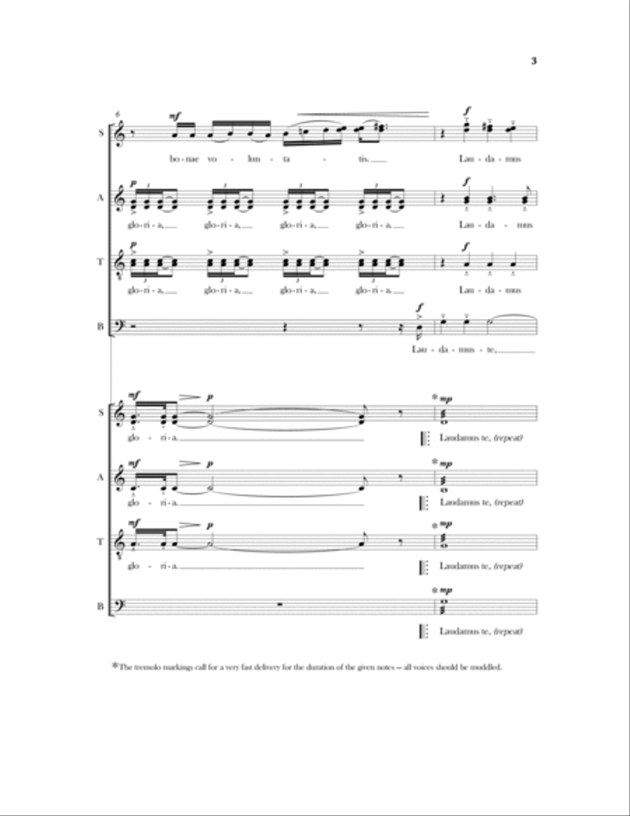 Gloria, Double Chorus a cappella Divisi scores gallery preview page 5