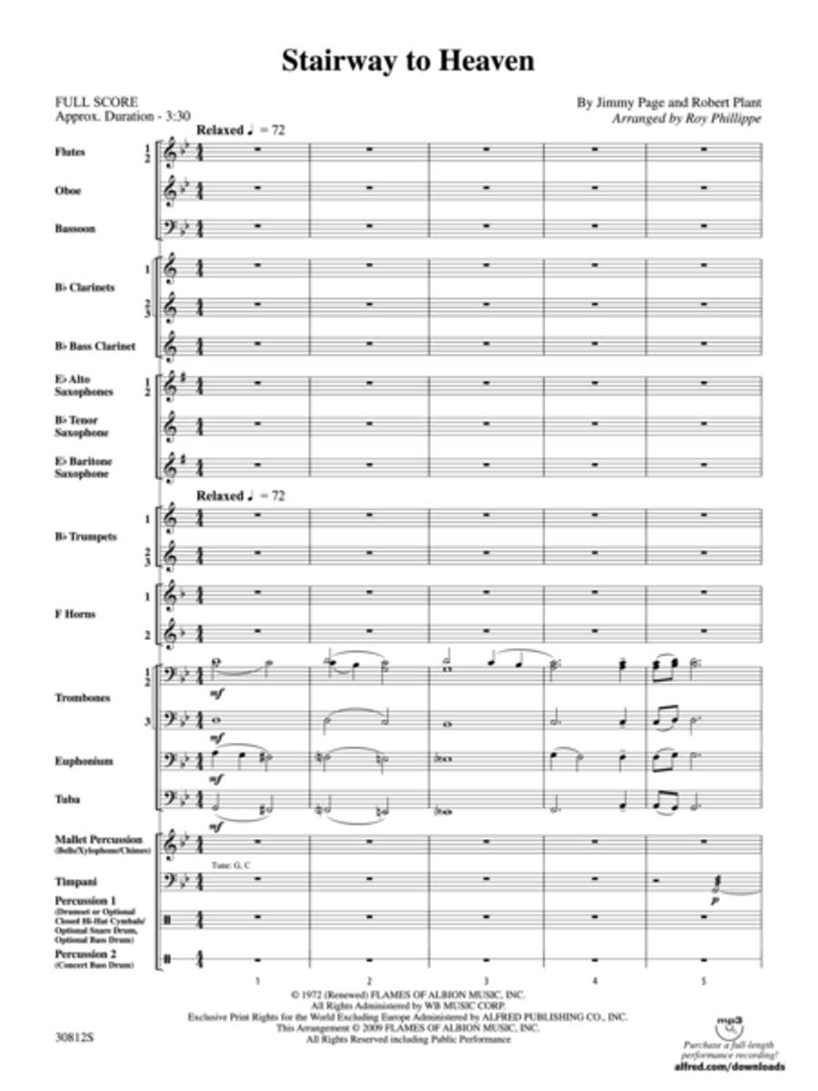 Stairway to Heaven (score only) Concert Band scores gallery preview page 2