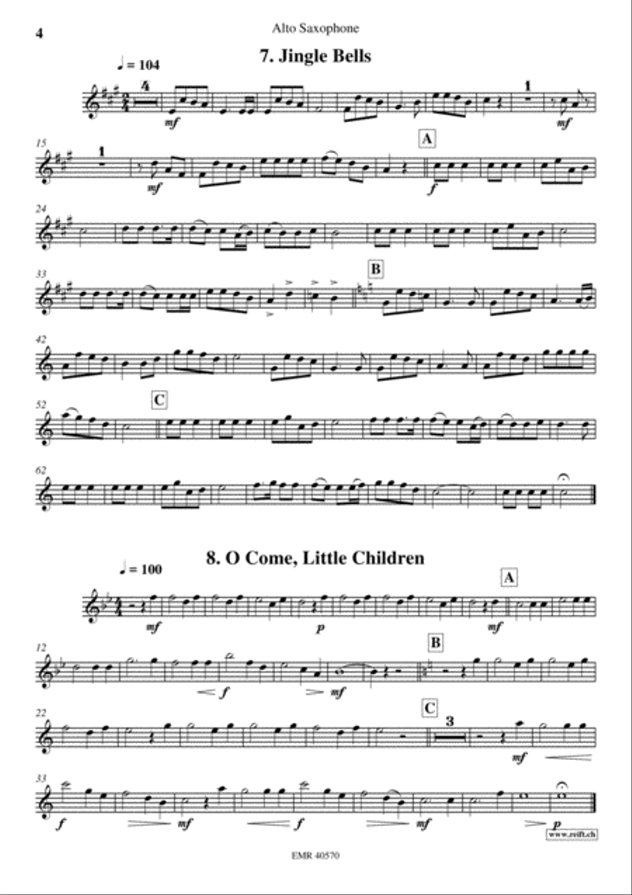 18 Christmas Songs Alto Saxophone scores gallery preview page 5