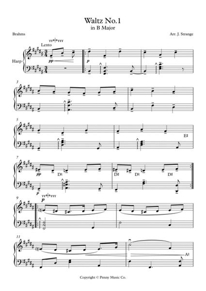 Brahms Studies for Pedal Harp - 16 Waltzes image number null