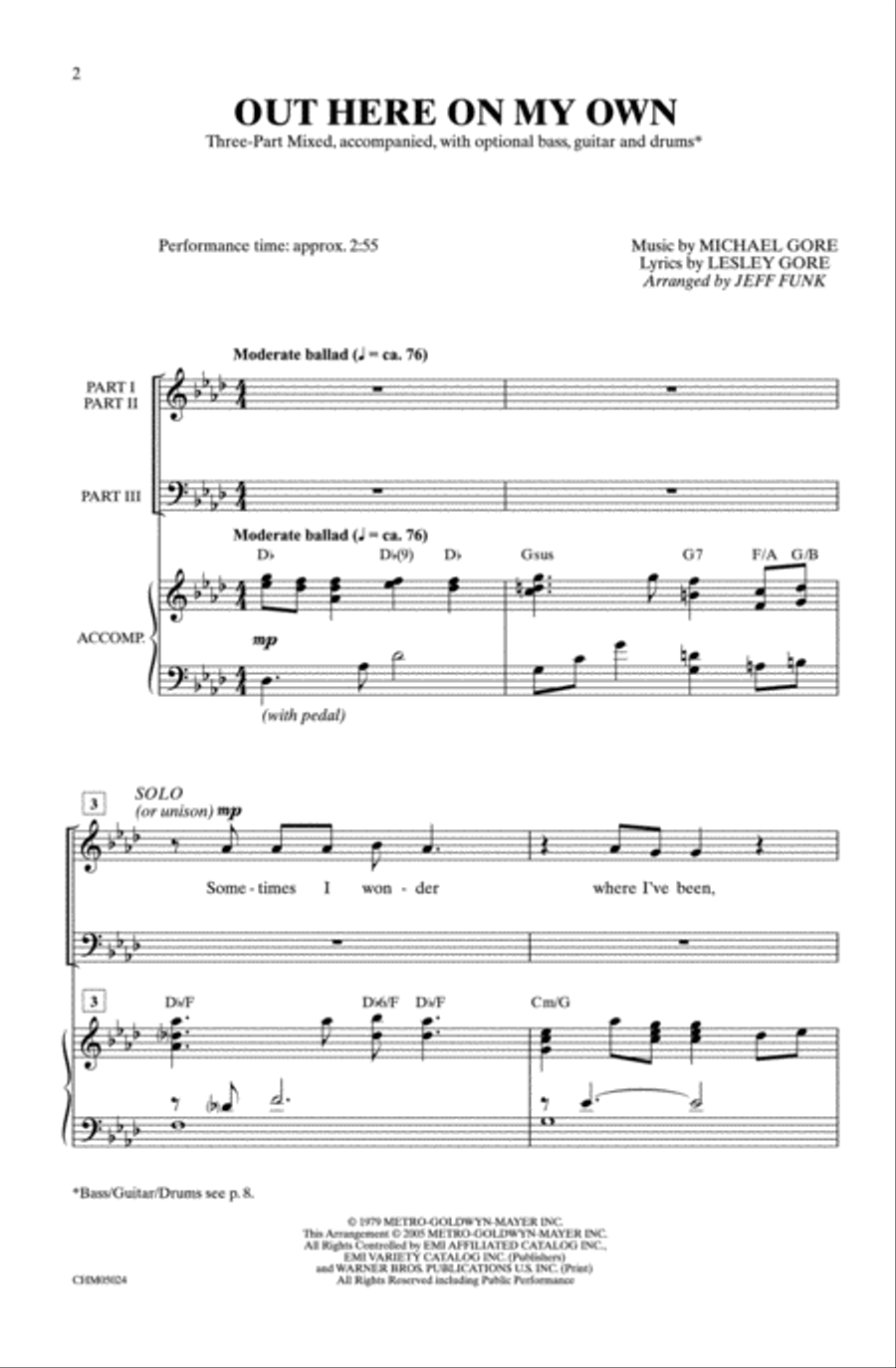 Out Here on My Own 2-Part scores gallery preview page 2
