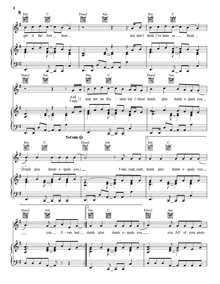Einstein Piano, Vocal, Guitar scores gallery preview page 2