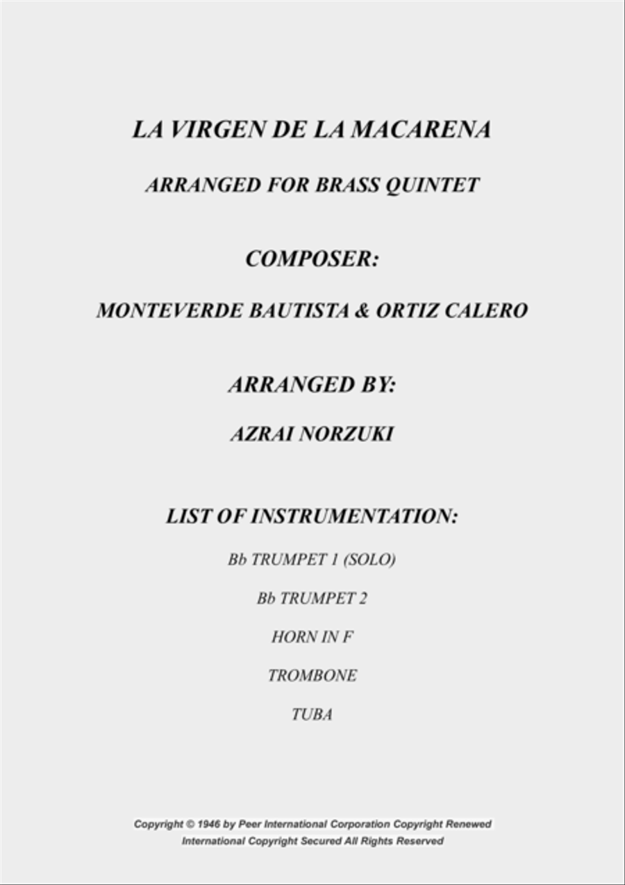 La Virgen De La Macarena La Virgen De La Macarena Chamber Music scores gallery preview page 2