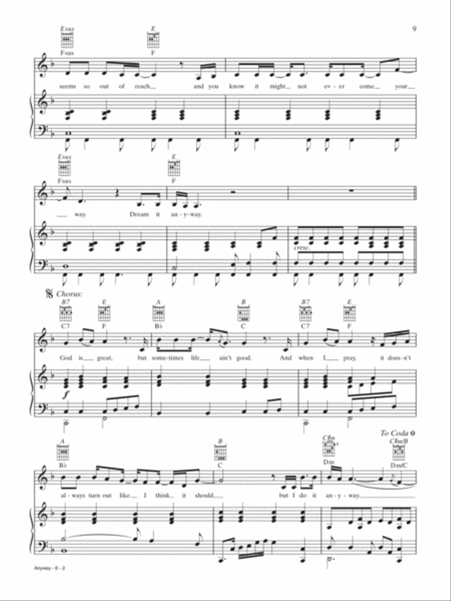 Anyway Piano, Vocal, Guitar scores gallery preview page 2