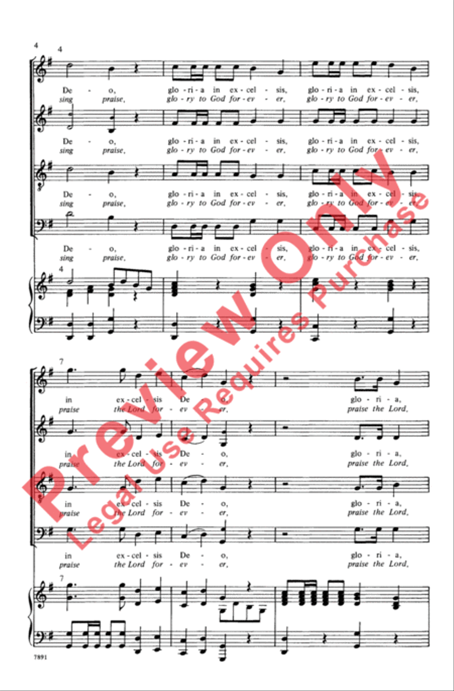 Gloria 4-Part scores gallery preview page 4