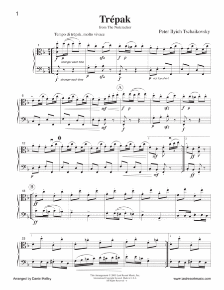 Trepak from the Nutcracker for Viola & Cello Duet (or Bassoon) - Music for Two