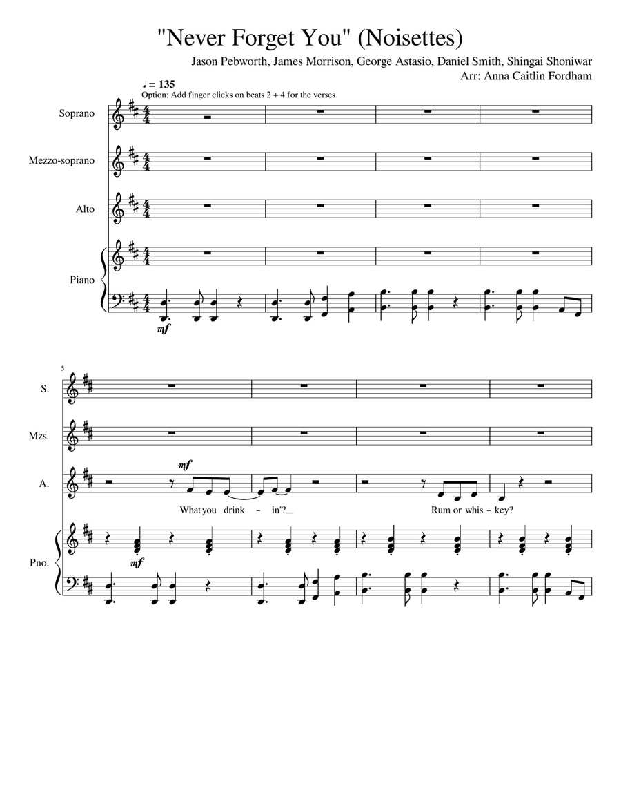 Never Forget You SSA scores gallery preview page 1