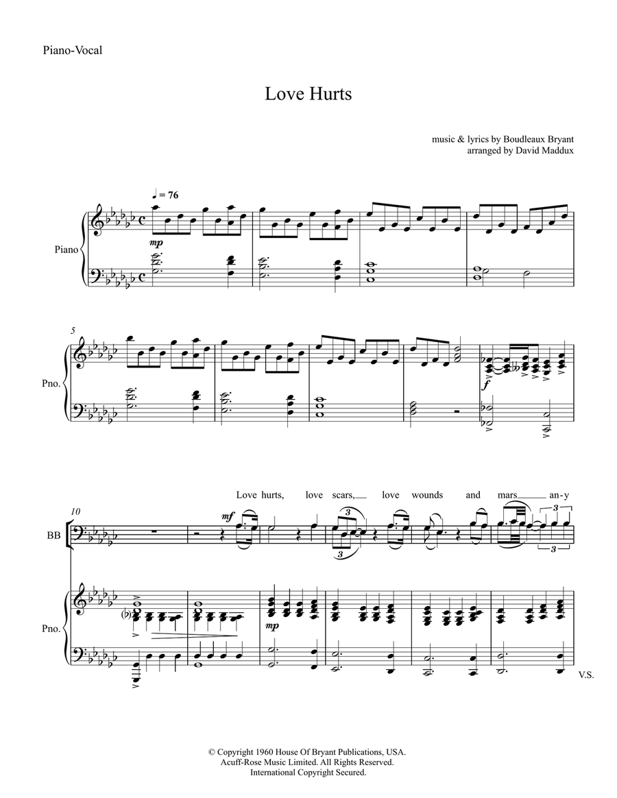 Love Hurts TTBB scores gallery preview page 1