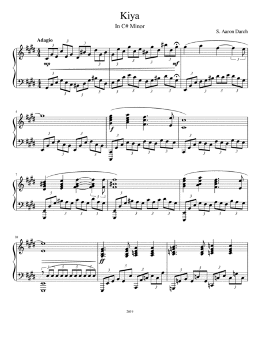 Kiya Piano Solo scores gallery preview page 1
