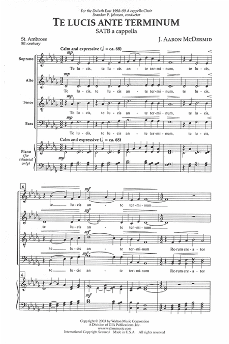 Te Lucis Ante Terminum Te Lucis Ante Terminum 4-Part scores gallery preview page 2