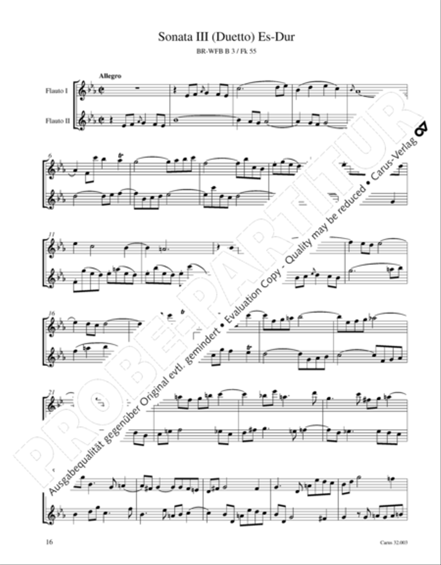 Gesamtausgabe Band 3 (Kammermusik: Duette, Solo- und Triosonaten) Score scores gallery preview page 37