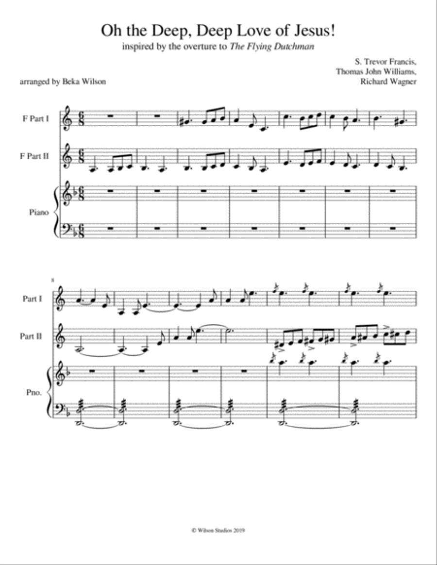 Oh the Deep, Deep Love of Jesus--F horn duet Brass Duet scores gallery preview page 1