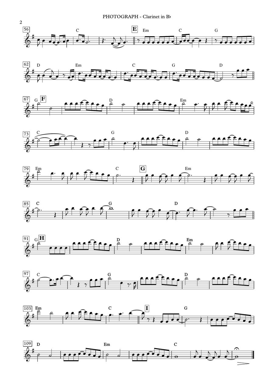 Photograph Clarinet Solo scores gallery preview page 2