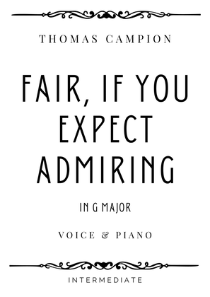 Book cover for Campion - Fair, If you Expect Admiring in G Major - Intermediate