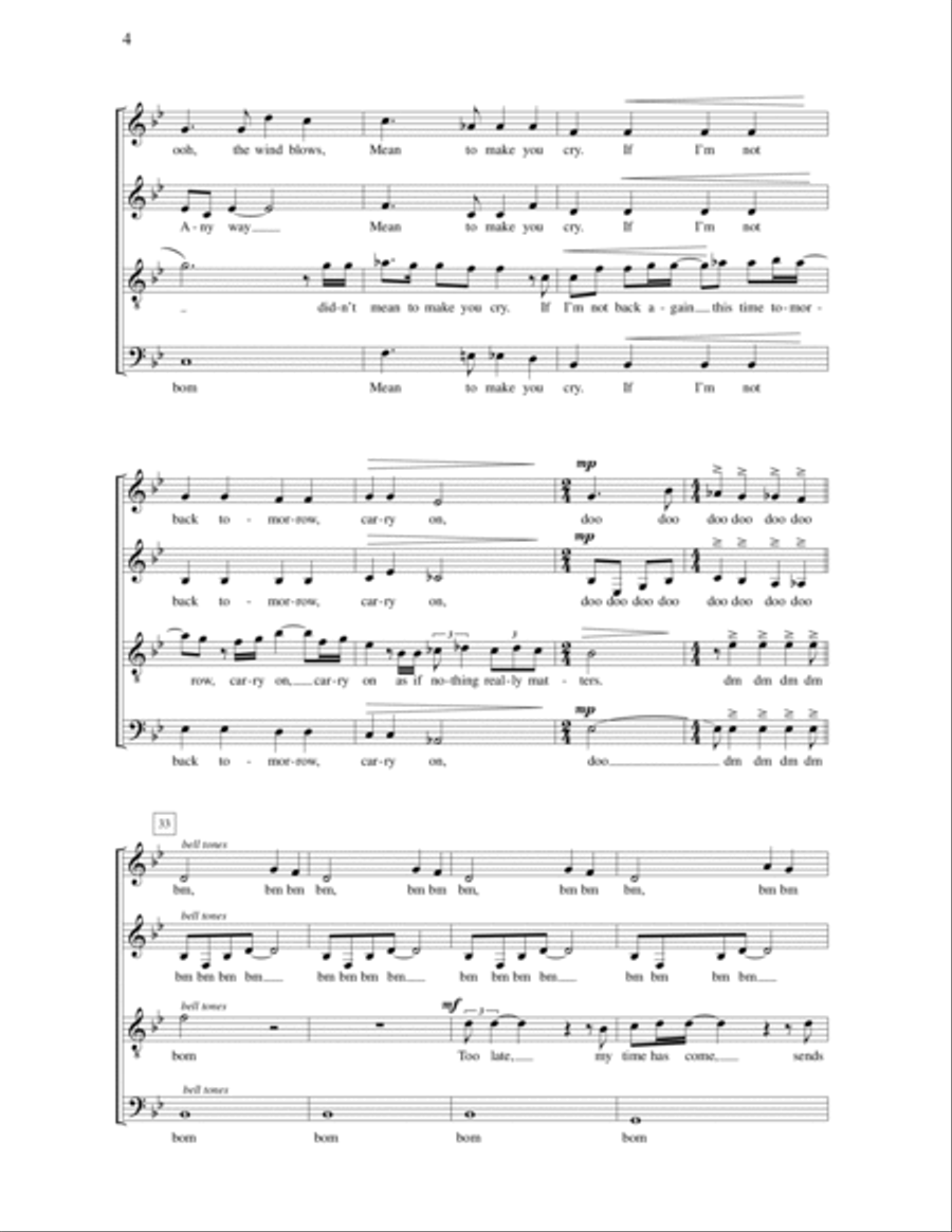 Bohemian Rhapsody (arr. Deke Sharon) 4-Part scores gallery preview page 4