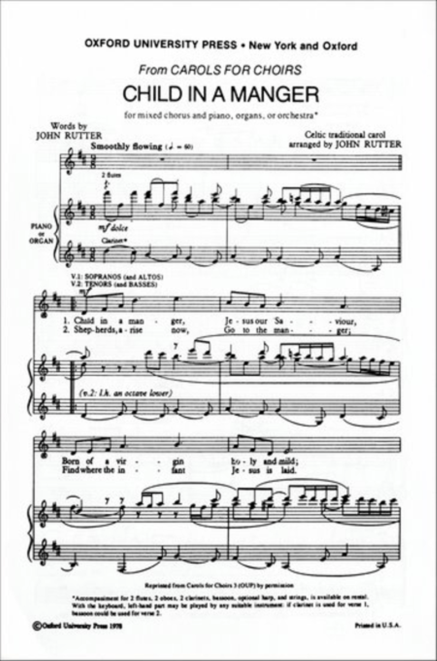 Child in a manger 4-Part scores gallery preview page 1