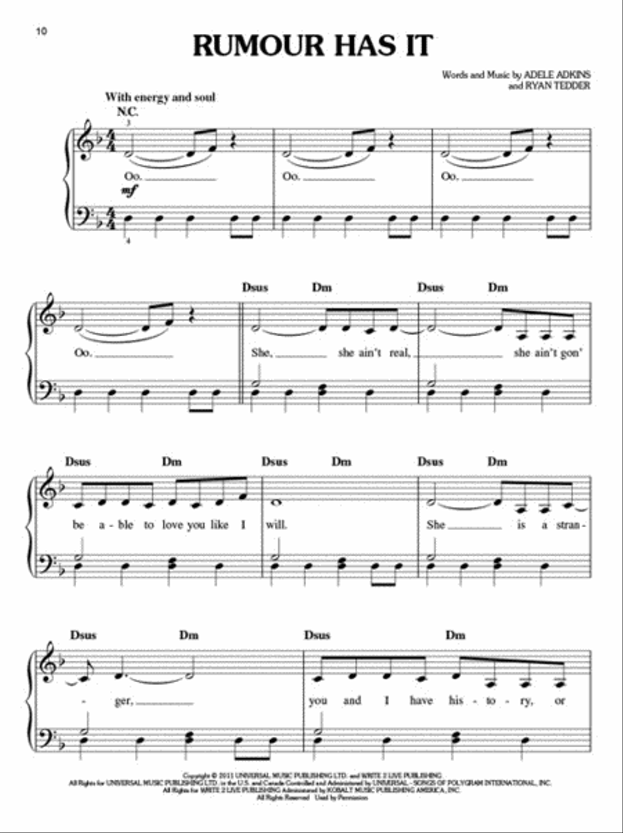 Adele – 21 Easy Piano scores gallery preview page 4