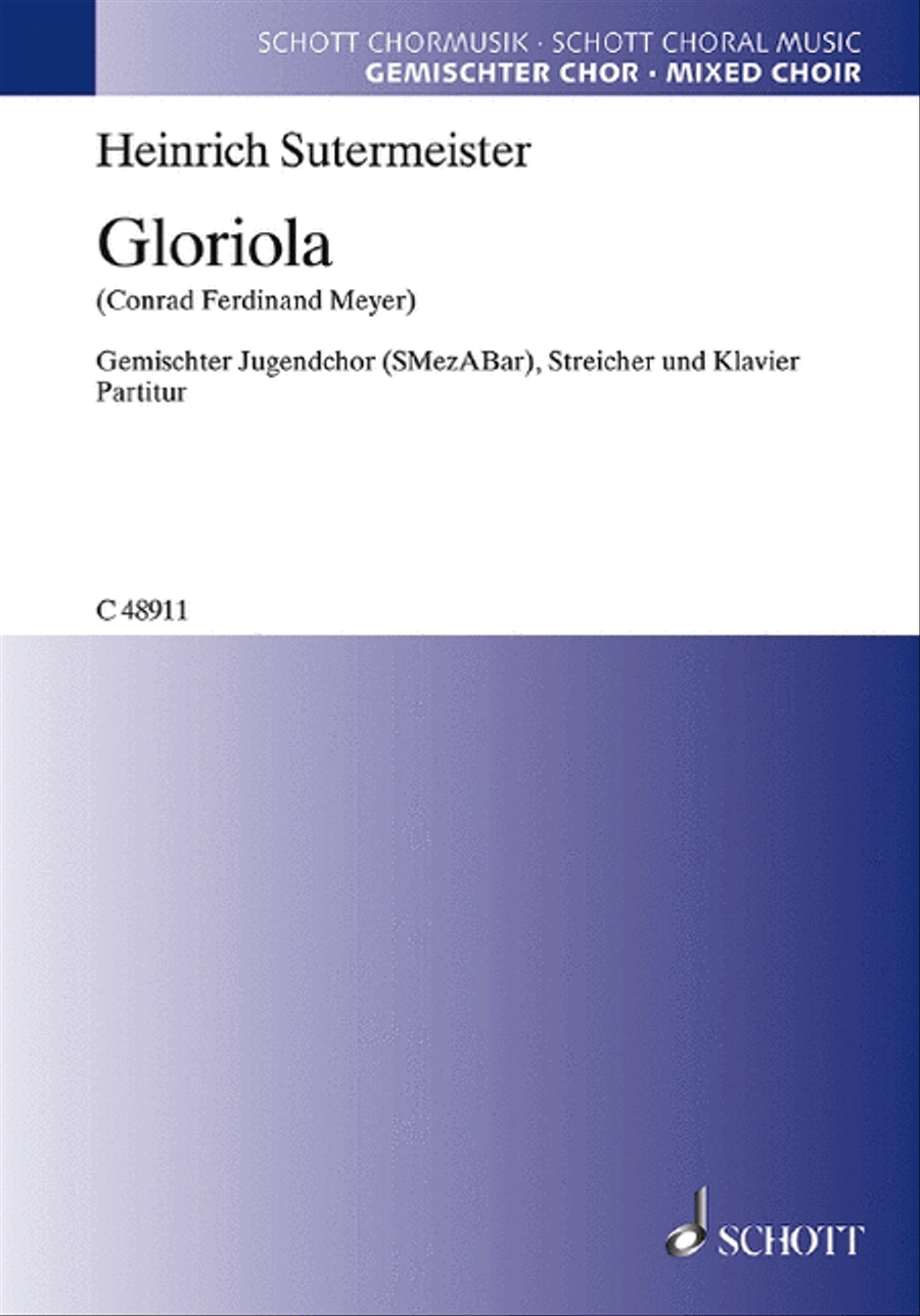 Gloriola Satb/strings/pf Score 4-Part scores gallery preview page 1