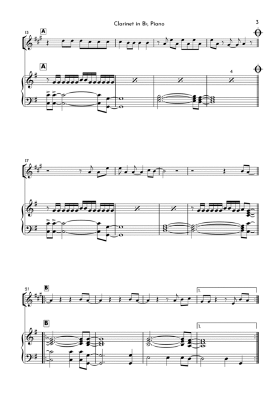Maroon B-Flat Clarinet scores gallery preview page 3
