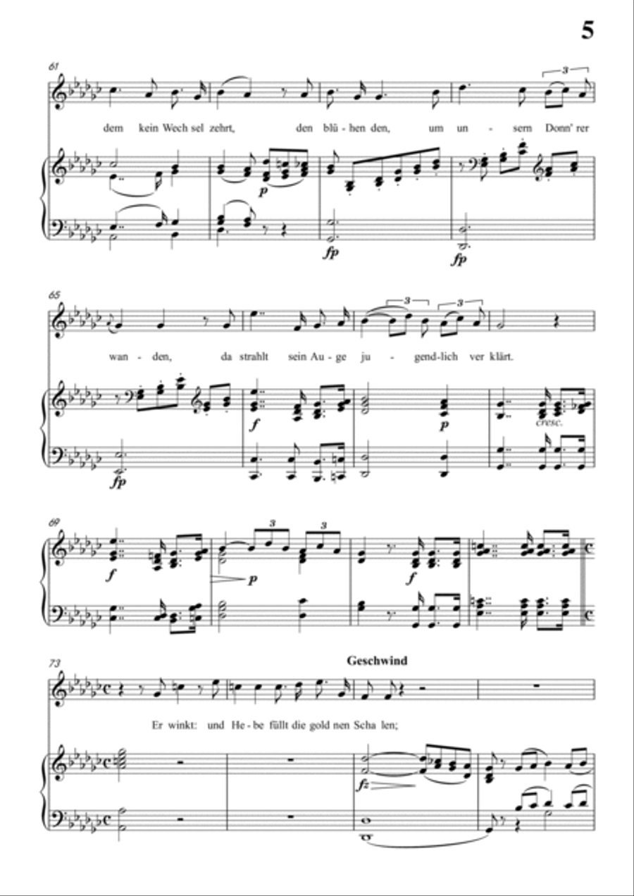 Schubert-Uraniens Flucht(Urania's Flight),D.554 in bE for Vocal and Piano Voice scores gallery preview page 6