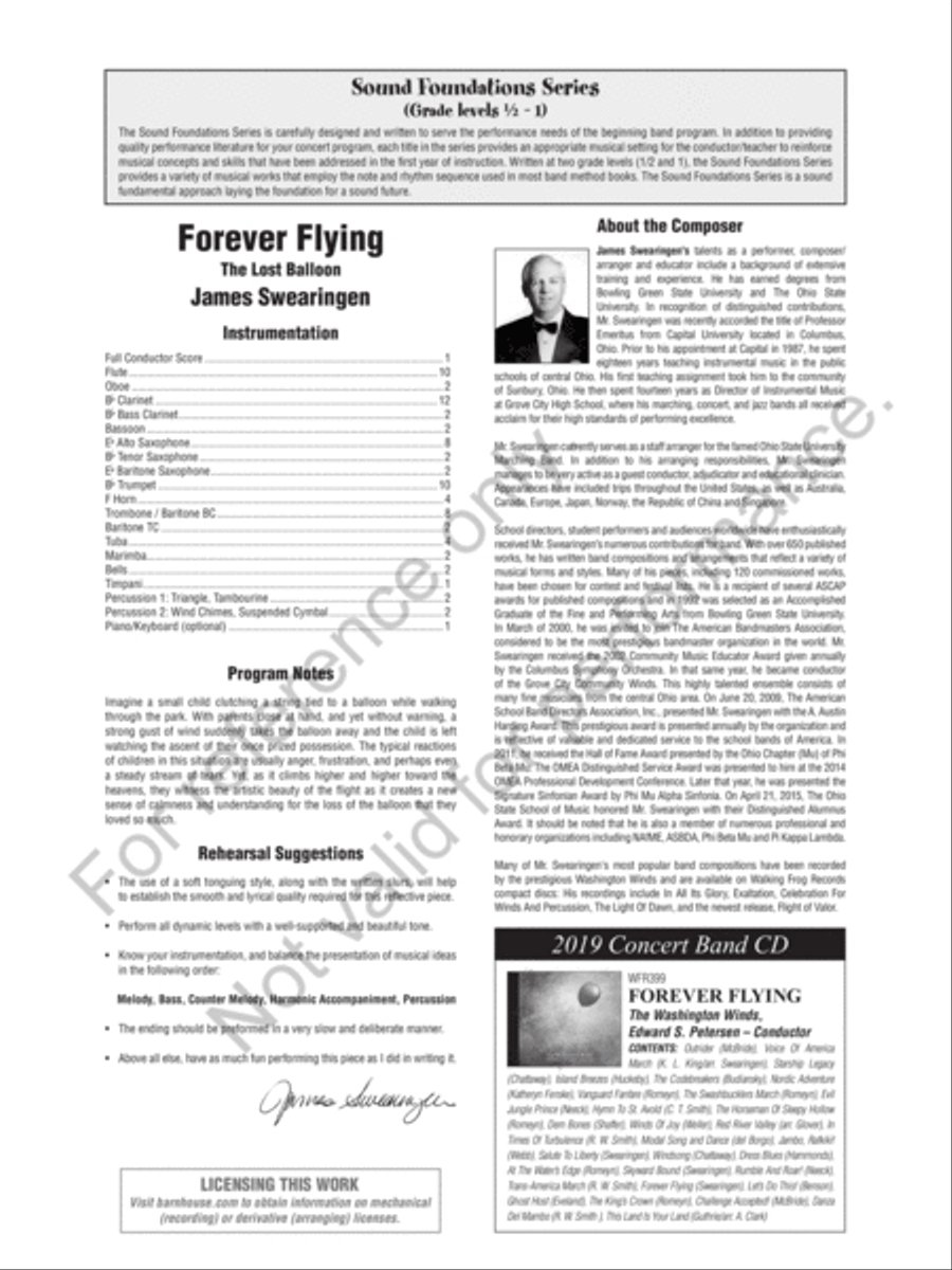 Forever Flying Forever Flying Concert Band scores gallery preview page 3