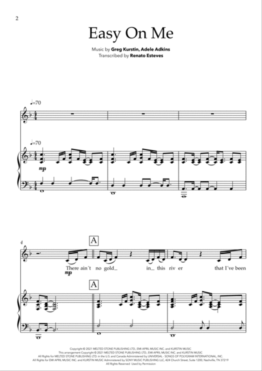 Easy On Me Voice scores gallery preview page 2