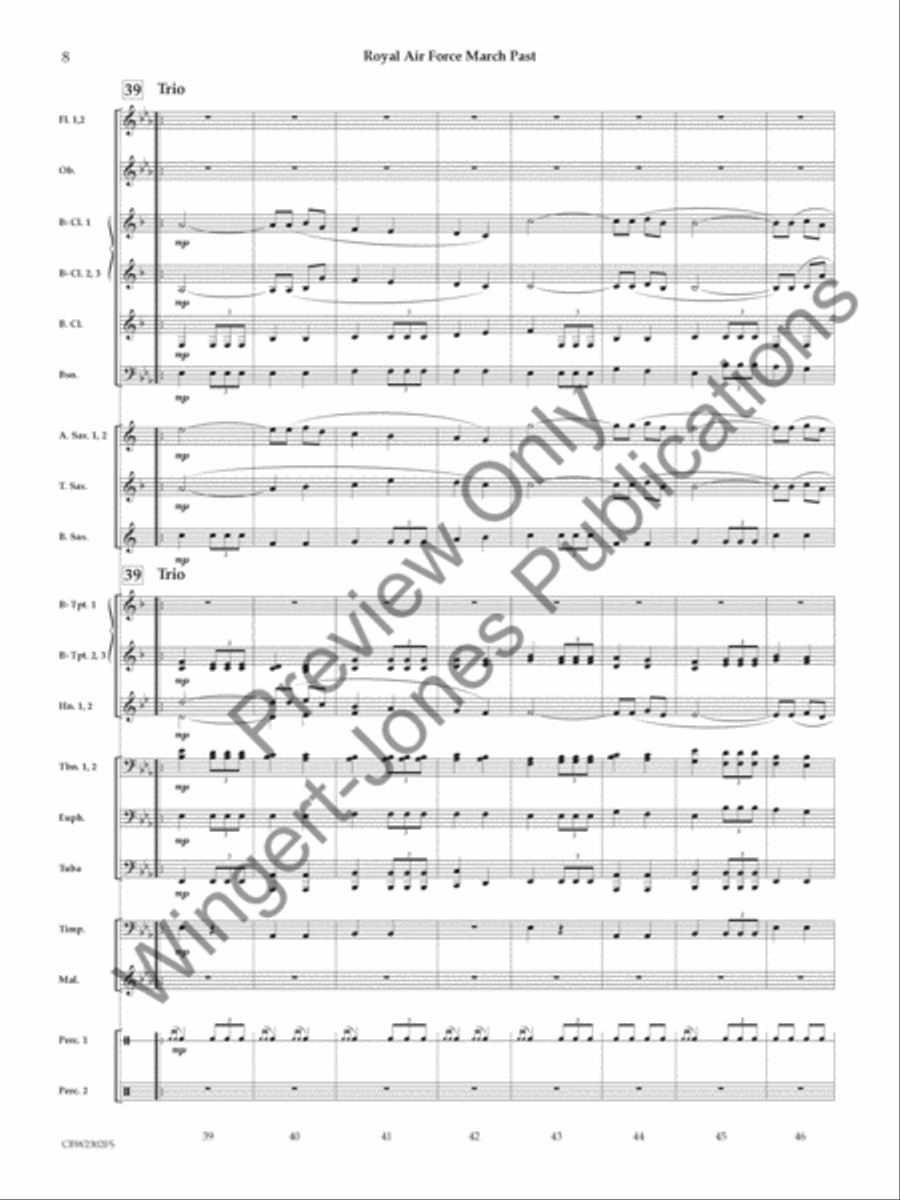 Royal Air Force March Past (Score) Concert Band scores gallery preview page 9