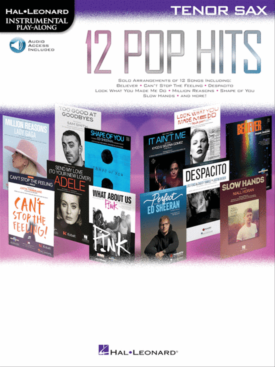 12 Pop Hits Tenor Saxophone scores gallery preview page 1