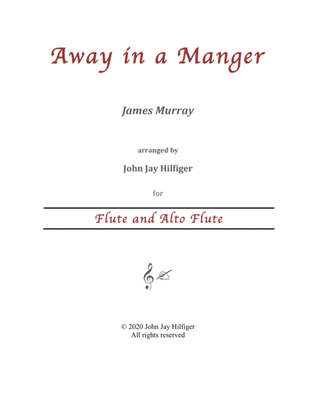 Book cover for Away in a Manger for Flute and Alto Flute