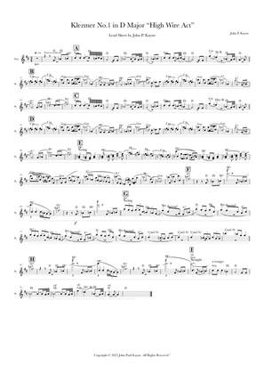 Klezmer No.1 in D Major “High Wire Act” Lead sheet