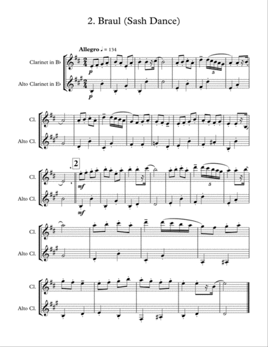 Romanian Folk Dances (Clarinet and Alto Clarinet) Woodwind Duet scores gallery preview page 4